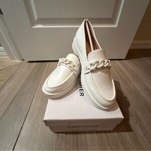 Marc Fisher Cream Chain Loafers